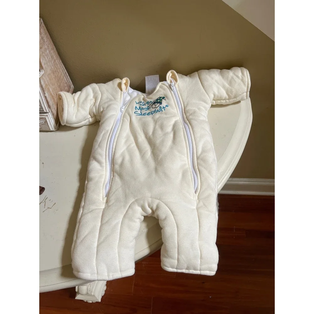 Baby Merlin Magic Sleepsuit Small 3-6 Months 12-18 lbs Cream Cotton Transition